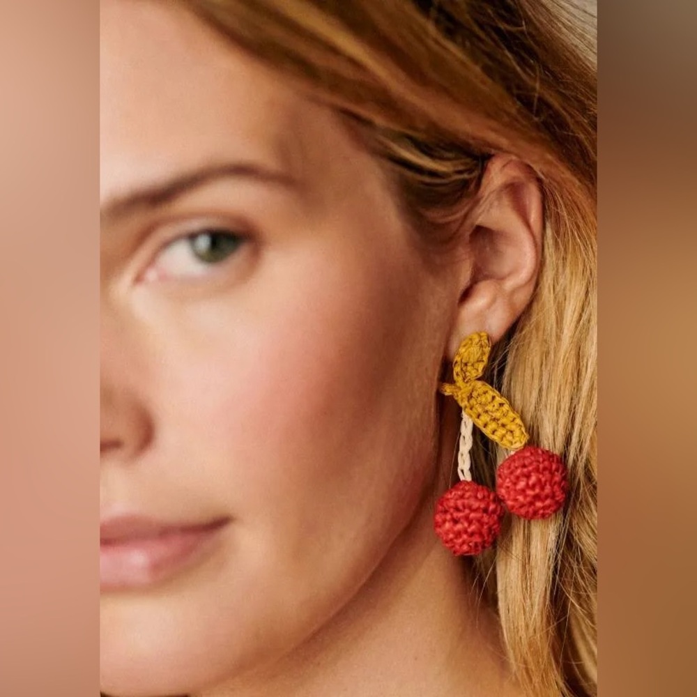 Sezane Cerise Earrings NWOT